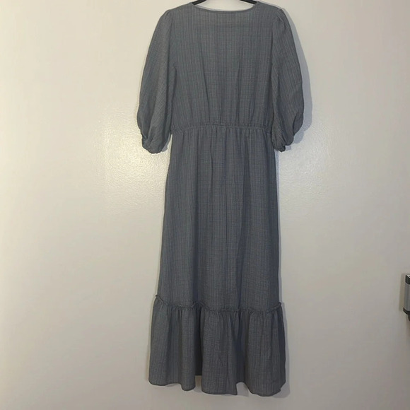 Superfoxx | Hi Low midi puckered prairie dress Women’s size L balloon sleeves - Picture 5 of 11